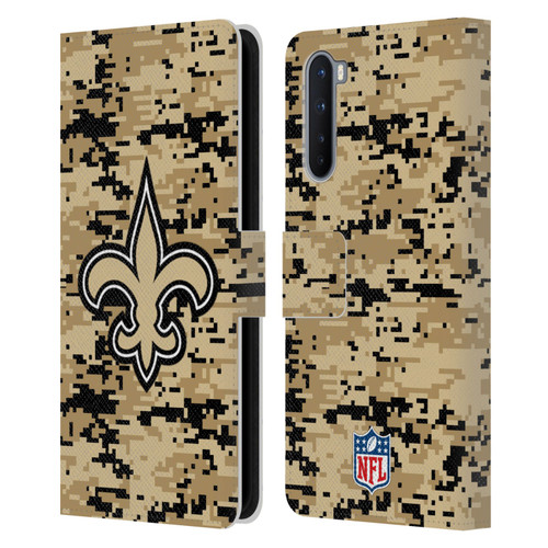 NFL New Orleans Saints Graphics Digital Camouflage Leather Book Wallet Case Cover For OnePlus Nord 5G