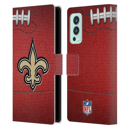 NFL New Orleans Saints Graphics Football Leather Book Wallet Case Cover For OnePlus Nord 2 5G