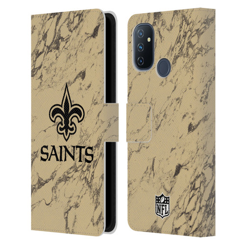 NFL New Orleans Saints Graphics Coloured Marble Leather Book Wallet Case Cover For OnePlus Nord N100
