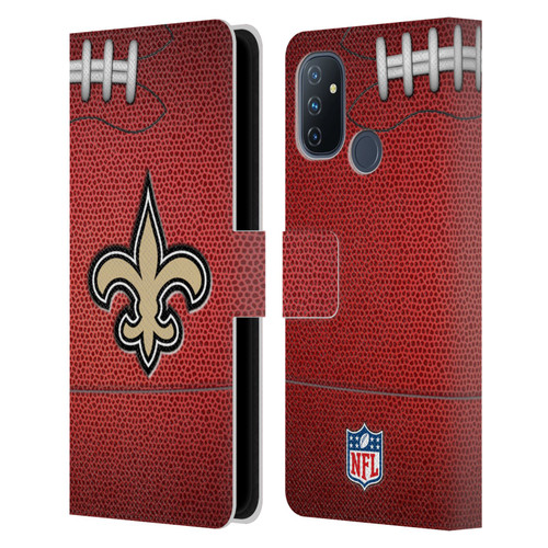 NFL New Orleans Saints Graphics Football Leather Book Wallet Case Cover For OnePlus Nord N100