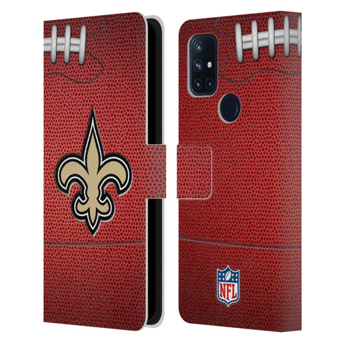 NFL New Orleans Saints Graphics Football Leather Book Wallet Case Cover For OnePlus Nord N10 5G