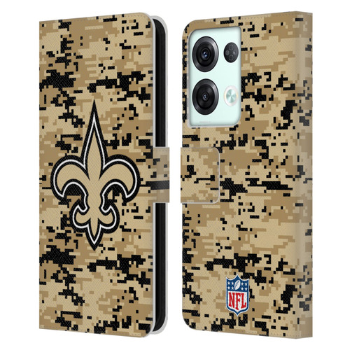 NFL New Orleans Saints Graphics Digital Camouflage Leather Book Wallet Case Cover For OPPO Reno8 Pro