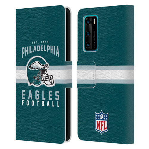 NFL Philadelphia Eagles Graphics Helmet Typography Leather Book Wallet Case Cover For Huawei P40 5G