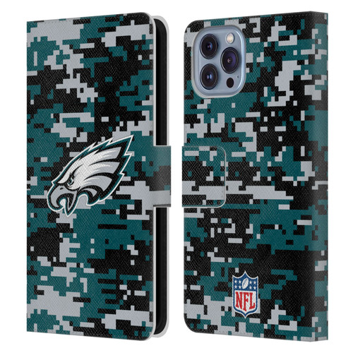 NFL Philadelphia Eagles Graphics Digital Camouflage Leather Book Wallet Case Cover For Apple iPhone 14