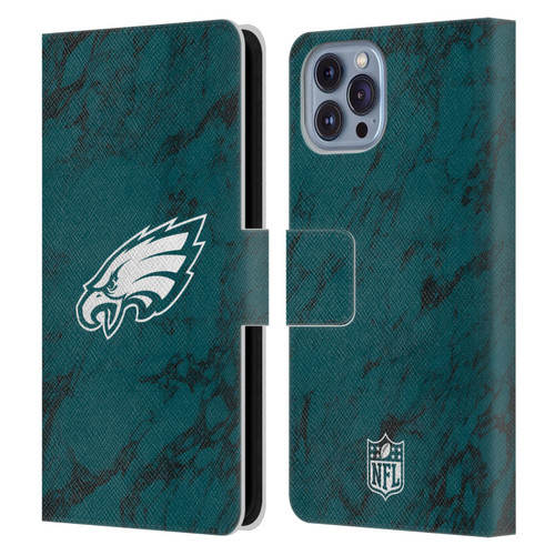 NFL Philadelphia Eagles Graphics Coloured Marble Leather Book Wallet Case Cover For Apple iPhone 14 NFL Philadelphia Eagles Graphics Coloured Marble Leather Book Wallet Case Cover For Apple iPhone 14
