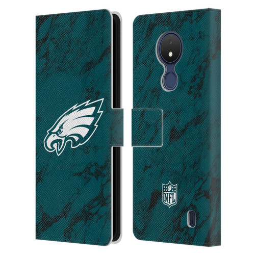 NFL Philadelphia Eagles Graphics Coloured Marble Leather Book Wallet Case Cover For Nokia C21