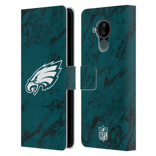 NFL Philadelphia Eagles Graphics Coloured Marble Leather Book Wallet Case Cover For Nokia C30