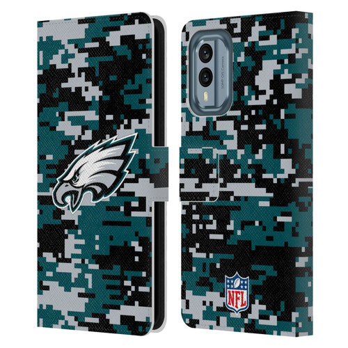 NFL Philadelphia Eagles Graphics Digital Camouflage Leather Book Wallet Case Cover For Nokia X30