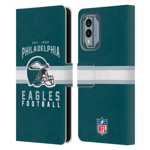 NFL Philadelphia Eagles Graphics Helmet Typography Leather Book Wallet Case Cover For Nokia X30