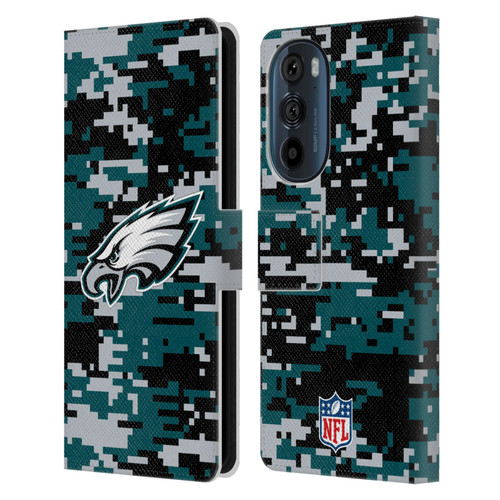 NFL Philadelphia Eagles Graphics Digital Camouflage Leather Book Wallet Case Cover For Motorola Edge 30