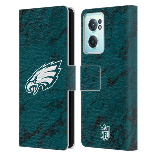 NFL Philadelphia Eagles Graphics Coloured Marble Leather Book Wallet Case Cover For OnePlus Nord CE 2 5G