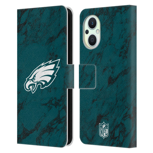 NFL Philadelphia Eagles Graphics Coloured Marble Leather Book Wallet Case Cover For OPPO Reno8 Lite