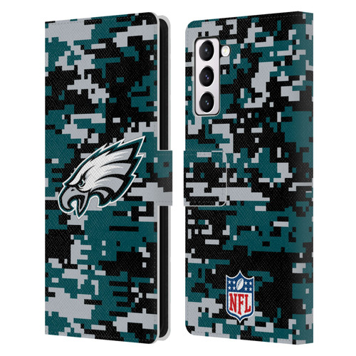 NFL Philadelphia Eagles Graphics Digital Camouflage Leather Book Wallet Case Cover For Samsung Galaxy S21+ 5G