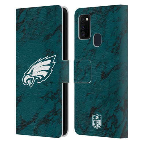 NFL Philadelphia Eagles Graphics Coloured Marble Leather Book Wallet Case Cover For Samsung Galaxy M30s (2019)/M21 (2020)
