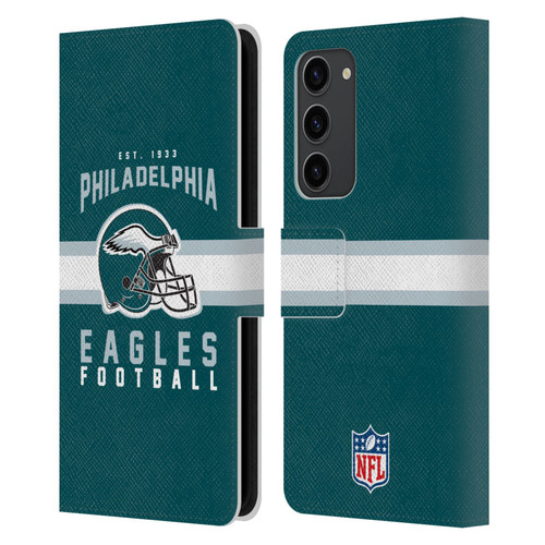 NFL Philadelphia Eagles Graphics Helmet Typography Leather Book Wallet Case Cover For Samsung Galaxy S23+ 5G