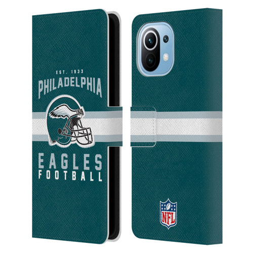 NFL Philadelphia Eagles Graphics Helmet Typography Leather Book Wallet Case Cover For Xiaomi Mi 11