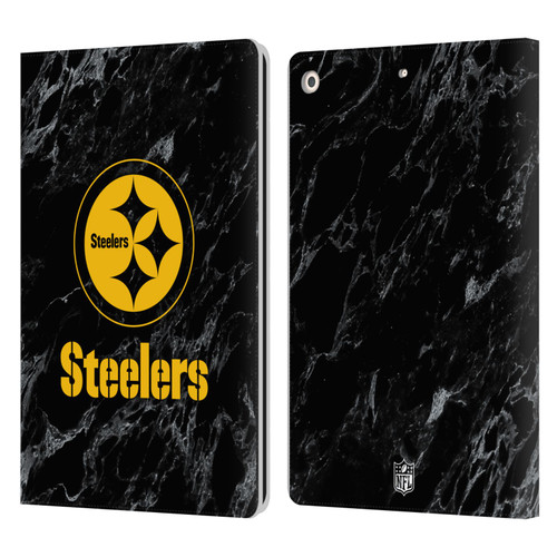 NFL Pittsburgh Steelers Graphics Coloured Marble Leather Book Wallet Case Cover For Apple iPad 10.2 2019/2020/2021
