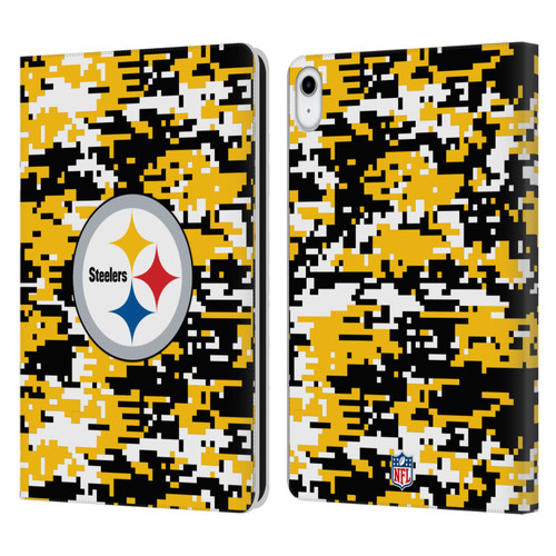 NFL Pittsburgh Steelers Graphics Digital Camouflage Leather Book Wallet Case Cover For Apple iPad 10.9 2022/2025