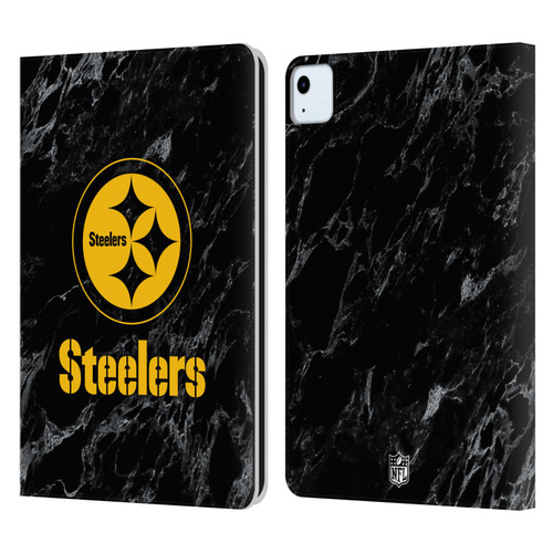 NFL Pittsburgh Steelers Graphics Coloured Marble Leather Book Wallet Case Cover For Apple iPad Air 2020 / 2022