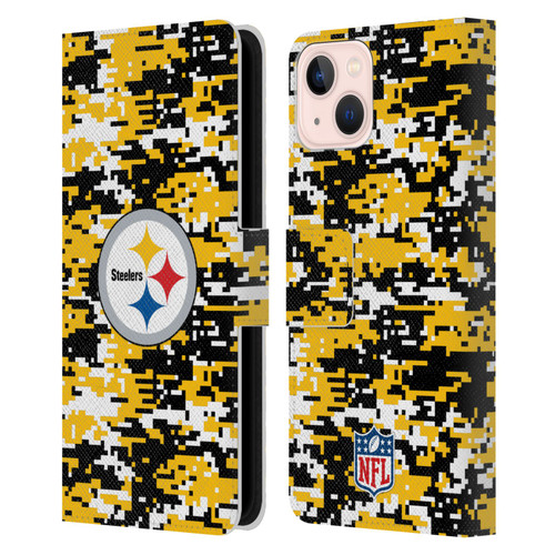 NFL Pittsburgh Steelers Graphics Digital Camouflage Leather Book Wallet Case Cover For Apple iPhone 13