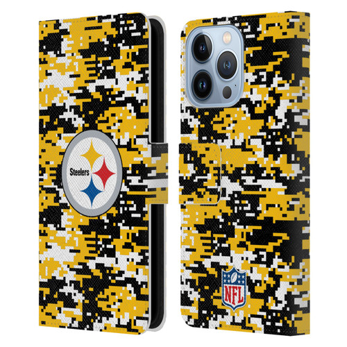 NFL Pittsburgh Steelers Graphics Digital Camouflage Leather Book Wallet Case Cover For Apple iPhone 13 Pro NFL Pittsburgh Steelers Graphics Digital Camouflage Leather Book Wallet Case Cover For Apple iPhone 13 Pro