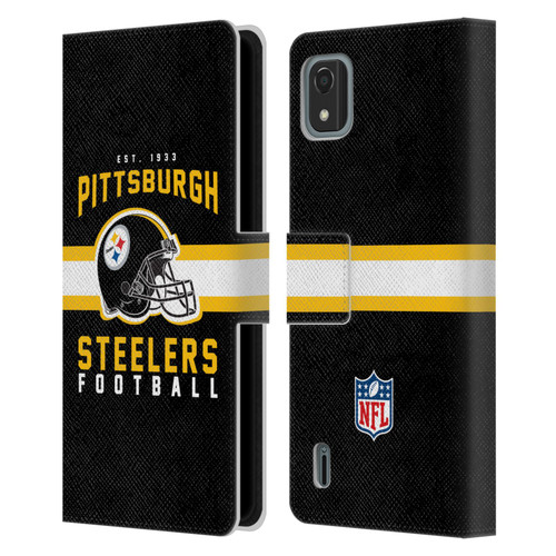 NFL Pittsburgh Steelers Graphics Helmet Typography Leather Book Wallet Case Cover For Nokia C2 2nd Edition