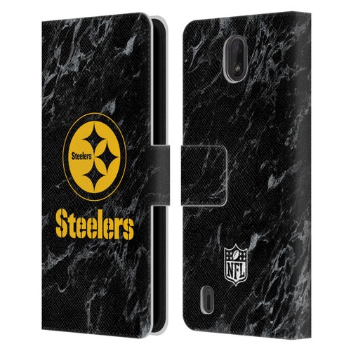 NFL Pittsburgh Steelers Graphics Coloured Marble Leather Book Wallet Case Cover For Nokia C01 Plus/C1 2nd Edition