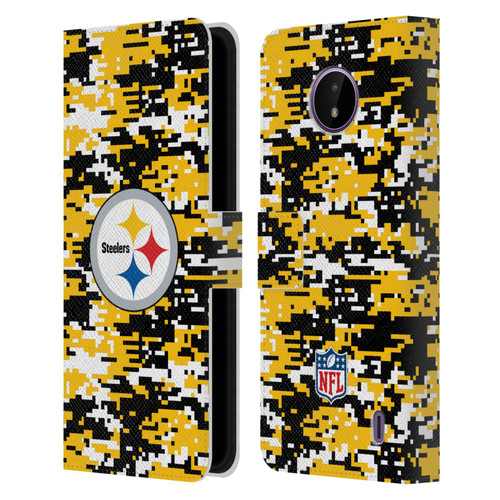 NFL Pittsburgh Steelers Graphics Digital Camouflage Leather Book Wallet Case Cover For Nokia C10 / C20