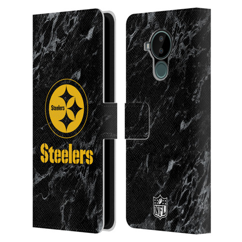 NFL Pittsburgh Steelers Graphics Coloured Marble Leather Book Wallet Case Cover For Nokia C30