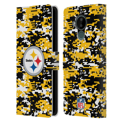 NFL Pittsburgh Steelers Graphics Digital Camouflage Leather Book Wallet Case Cover For Nokia C30