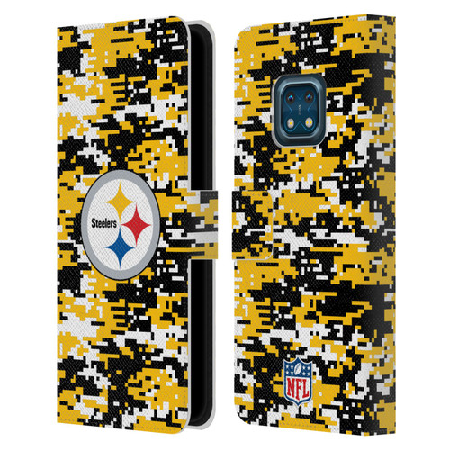 NFL Pittsburgh Steelers Graphics Digital Camouflage Leather Book Wallet Case Cover For Nokia XR20