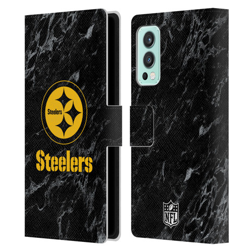 NFL Pittsburgh Steelers Graphics Coloured Marble Leather Book Wallet Case Cover For OnePlus Nord 2 5G