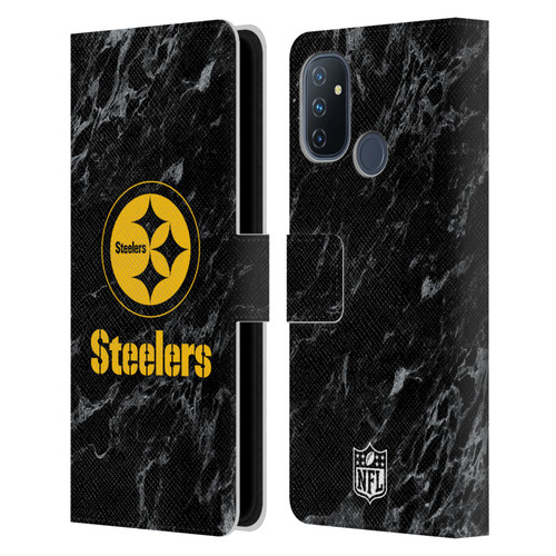 NFL Pittsburgh Steelers Graphics Coloured Marble Leather Book Wallet Case Cover For OnePlus Nord N100