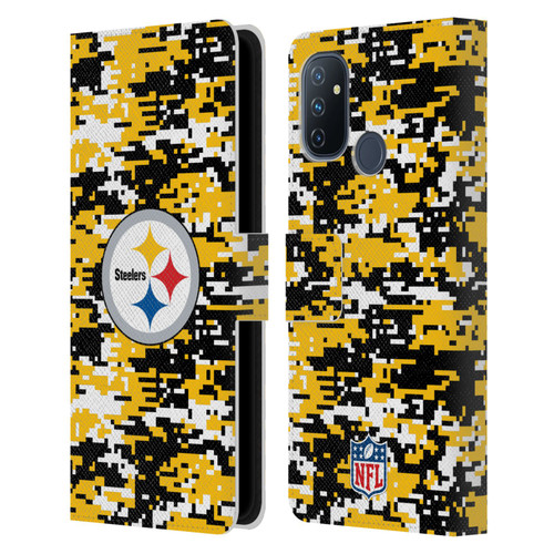 NFL Pittsburgh Steelers Graphics Digital Camouflage Leather Book Wallet Case Cover For OnePlus Nord N100