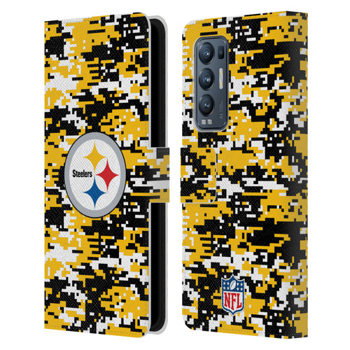 NFL Pittsburgh Steelers Graphics Digital Camouflage Leather Book Wallet Case Cover For OPPO Find X3 Neo / Reno5 Pro+ 5G