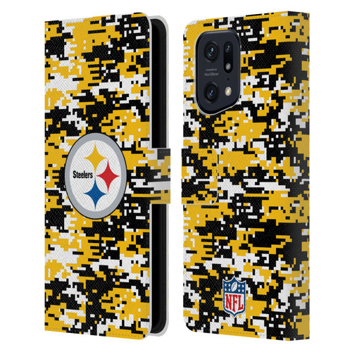 NFL Pittsburgh Steelers Graphics Digital Camouflage Leather Book Wallet Case Cover For OPPO Find X5 Pro