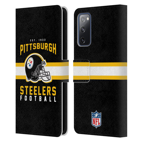 NFL Pittsburgh Steelers Graphics Helmet Typography Leather Book Wallet Case Cover For Samsung Galaxy S20 FE / 5G