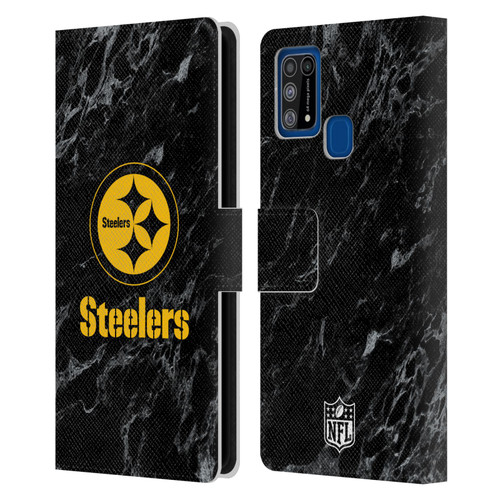 NFL Pittsburgh Steelers Graphics Coloured Marble Leather Book Wallet Case Cover For Samsung Galaxy M31 (2020)