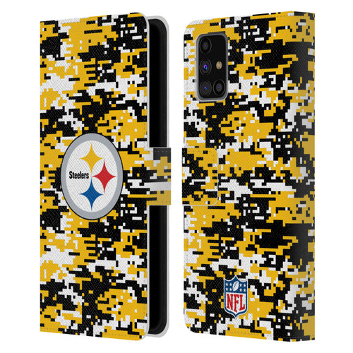 NFL Pittsburgh Steelers Graphics Digital Camouflage Leather Book Wallet Case Cover For Samsung Galaxy M31s (2020)