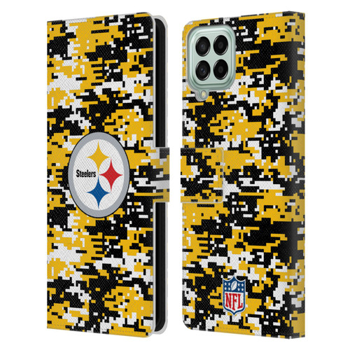 NFL Pittsburgh Steelers Graphics Digital Camouflage Leather Book Wallet Case Cover For Samsung Galaxy M53 (2022) NFL Pittsburgh Steelers Graphics Digital Camouflage Leather Book Wallet Case Cover For Samsung Galaxy M53 (2022)