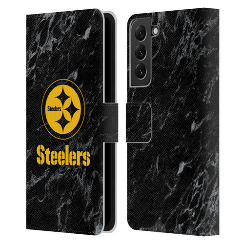 NFL Pittsburgh Steelers Graphics Coloured Marble Leather Book Wallet Case Cover For Samsung Galaxy S22+ 5G NFL Pittsburgh Steelers Graphics Coloured Marble Leather Book Wallet Case Cover For Samsung Galaxy S22+ 5G