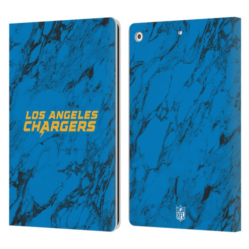 NFL Los Angeles Chargers Graphics Coloured Marble Leather Book Wallet Case Cover For Apple iPad 10.2 2019/2020/2021