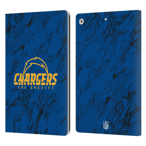 NFL Los Angeles Chargers Graphics Coloured Marble Leather Book Wallet Case Cover For Apple iPad 10.2 2019/2020/2021