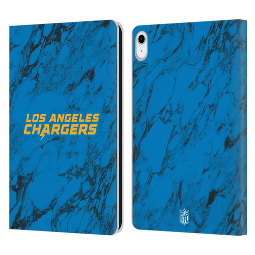 NFL Los Angeles Chargers Graphics Coloured Marble Leather Book Wallet Case Cover For Apple iPad 10.9 (2022)