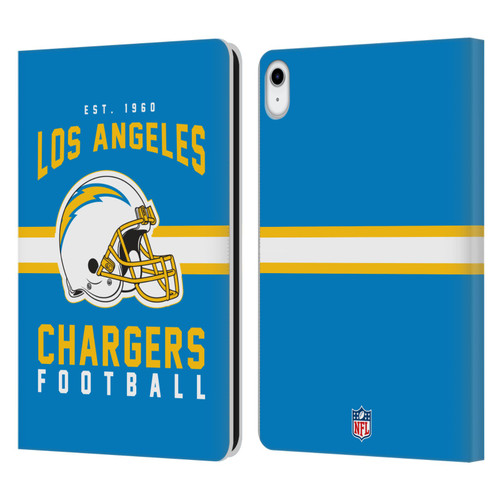 NFL Los Angeles Chargers Graphics Helmet Typography Leather Book Wallet Case Cover For Apple iPad 10.9 (2022)