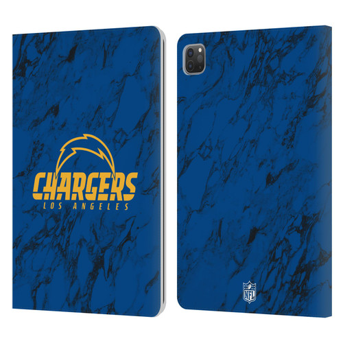 NFL Los Angeles Chargers Graphics Coloured Marble Leather Book Wallet Case Cover For Apple iPad Pro 11 2020 / 2021 / 2022