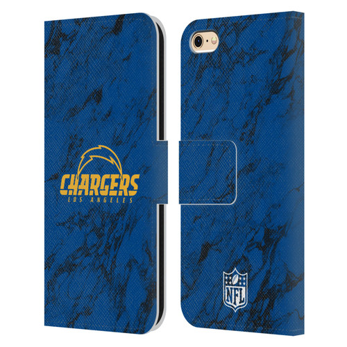 NFL Los Angeles Chargers Graphics Coloured Marble Leather Book Wallet Case Cover For Apple iPhone 6 / iPhone 6s