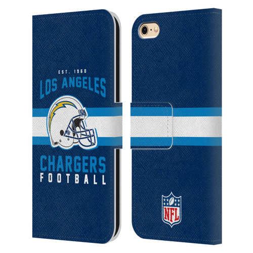 NFL Los Angeles Chargers Graphics Helmet Typography Leather Book Wallet Case Cover For Apple iPhone 6 / iPhone 6s