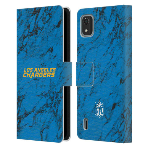 NFL Los Angeles Chargers Graphics Coloured Marble Leather Book Wallet Case Cover For Nokia C2 2nd Edition