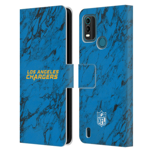 NFL Los Angeles Chargers Graphics Coloured Marble Leather Book Wallet Case Cover For Nokia G11 Plus